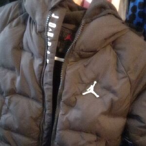 Jordan Black Puffer Jacket with White Logo